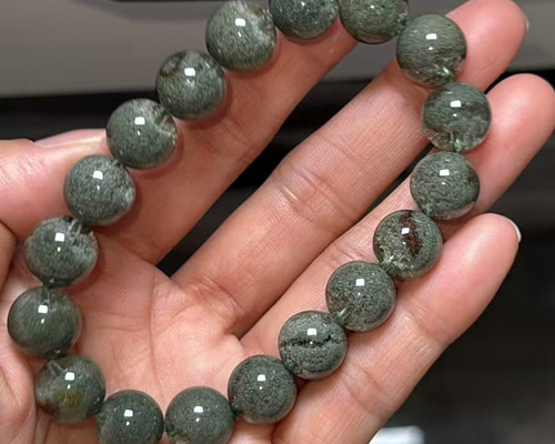 天然無処理 グリーンガーデンクォーツ ブレスレット 11.2mm