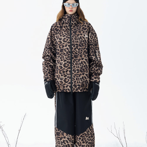 25-26秋冬限定 スノーボードウェア レオパード ヒョウ柄 紫黒