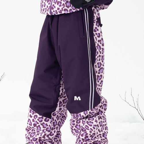 25-26秋冬限定 スノーボードウェア レオパード ヒョウ柄 紫黒
