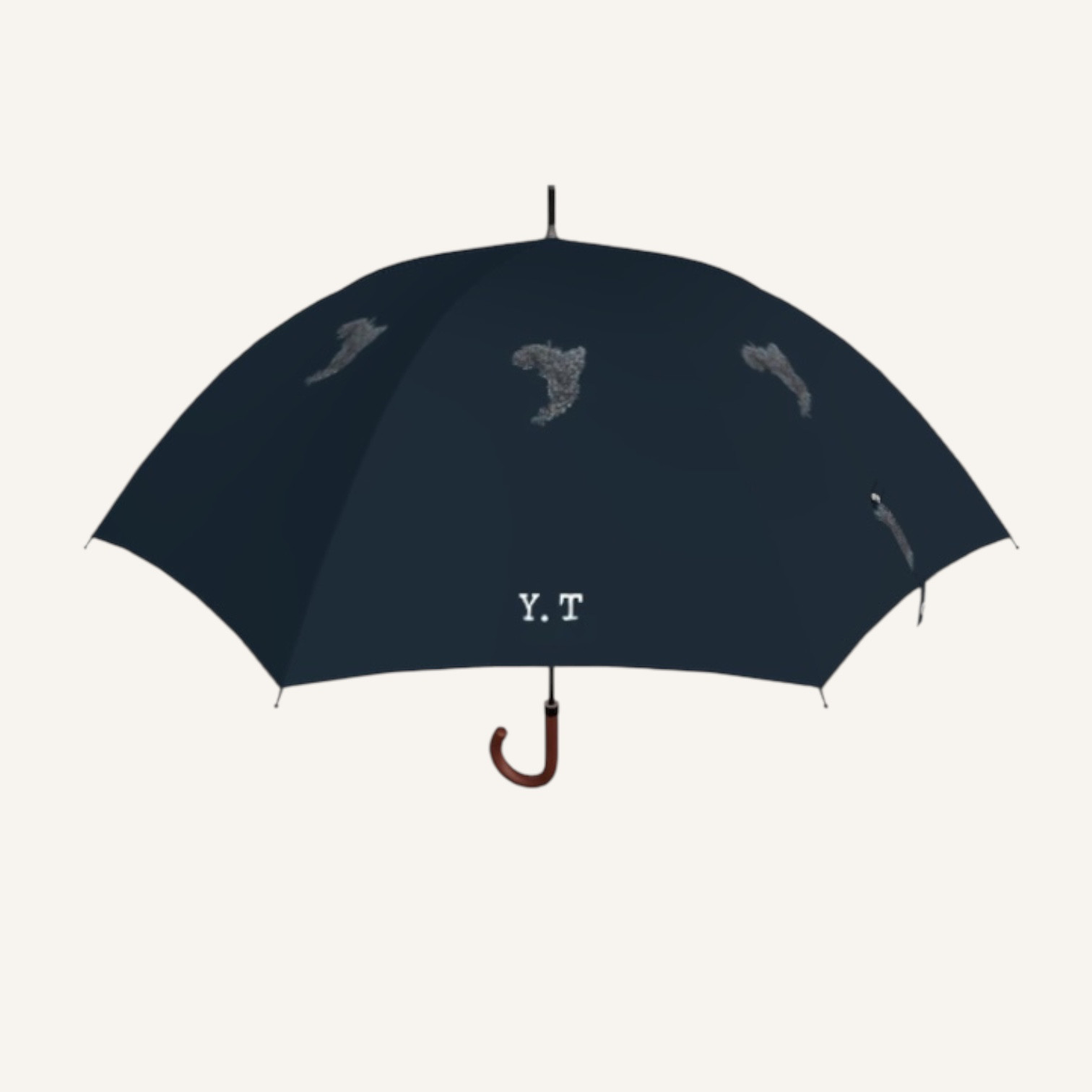 父の日　イニシャル雨傘　メンズジャンプ傘　黒ブドウ　　65㎝
