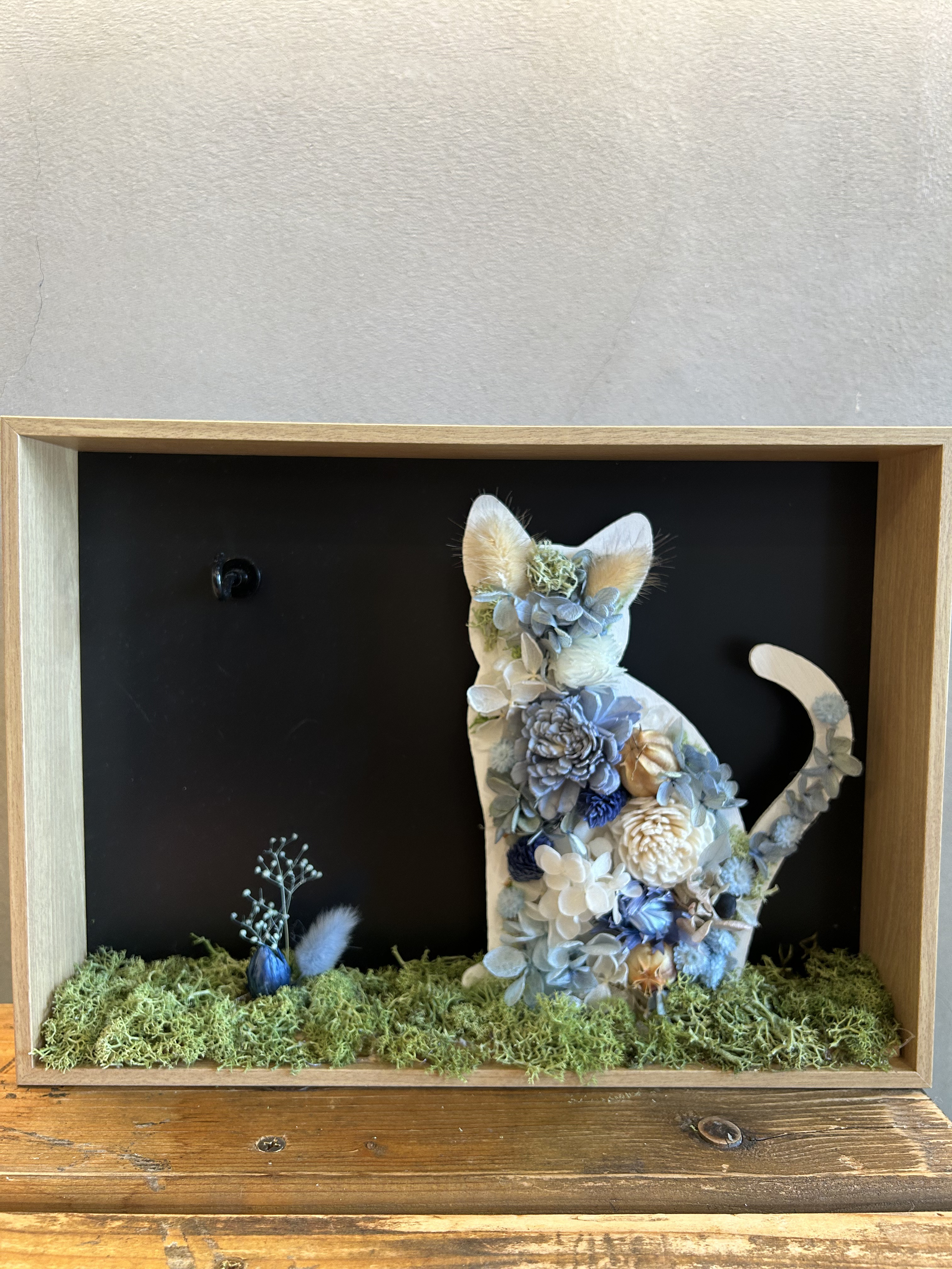animal フラワーシルエット　A4フレームタイプ♡送別・お祝い♡犬・猫・うさぎ♡名入れ