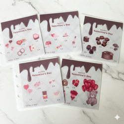 Savingリフィル5枚！バレンタインましかくサイズ バインダー貯金