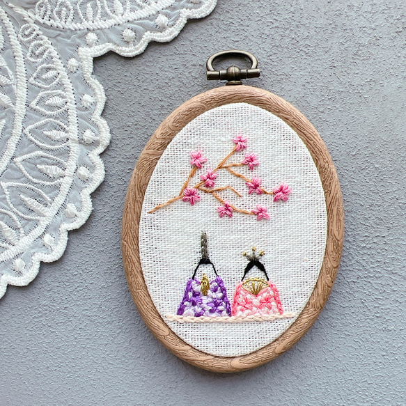 刺繍フレーム ひな祭り お雛様 壁飾り 和風 インテリア その他