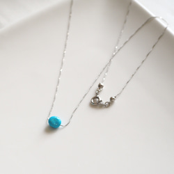 シルバーチェーン◆スリーピングビューティー ターコイズの華奢ネックレス 2枚目の画像
