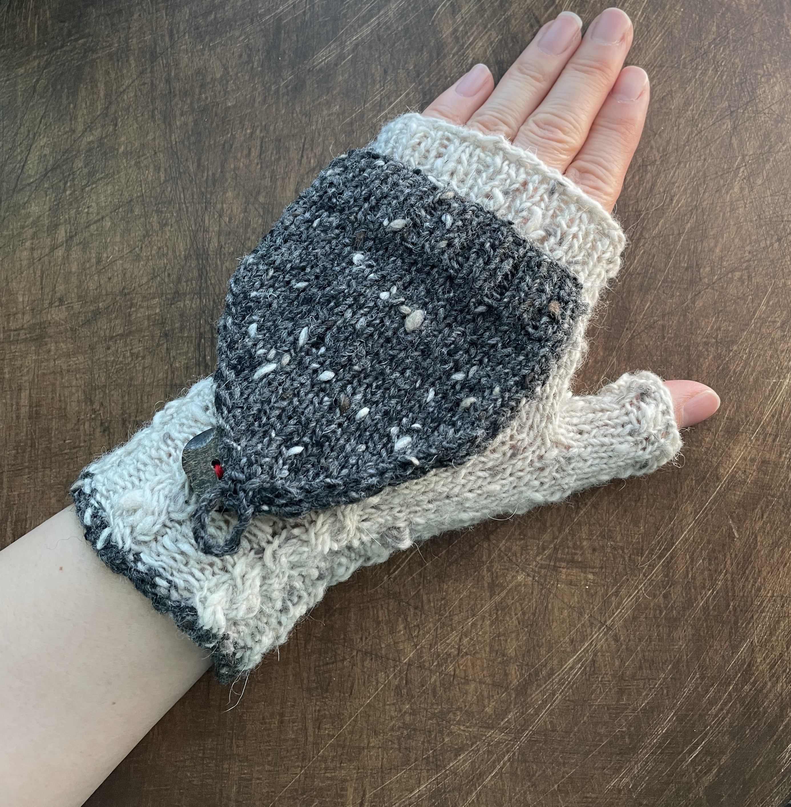 ⌘ネップがかわいいハンドウォーマー⌘ウール100%