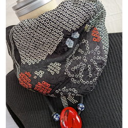 大漁旗の柿渋染めセットアップ 古布リメイク セットアップ 着物