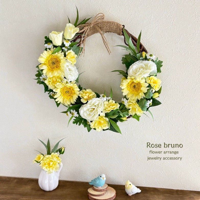 春の花々 ナチュラルリース（ビタミンカラー）〜アーティフィシャルフラワー〜 4,658円