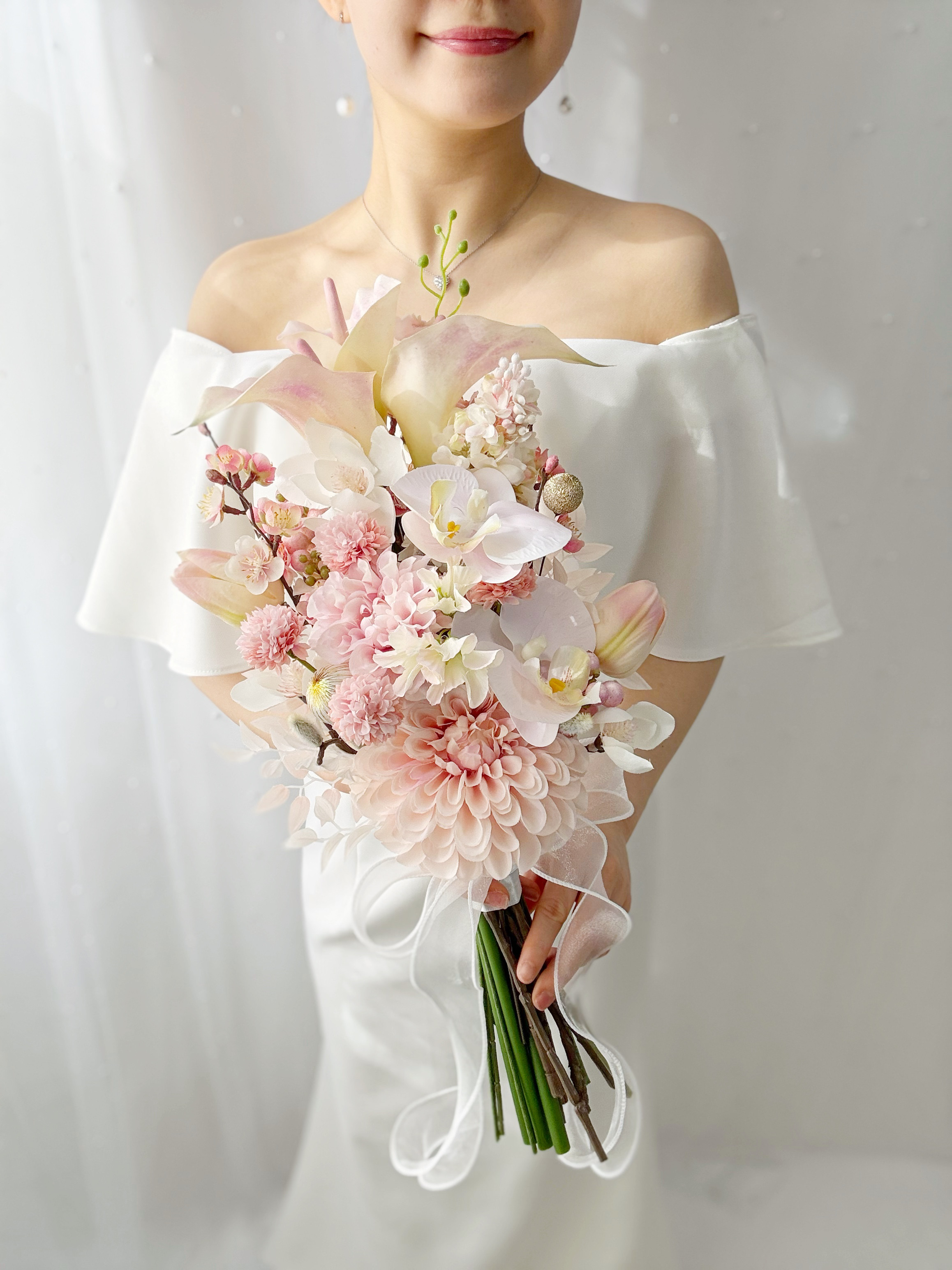 【即納品可能】梅アームブーケ　梅ブーケ　アームブーケ　和装ブーケ　白無垢ブーケ　春ブーケ