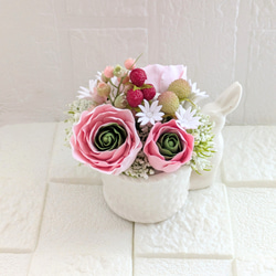❀クレイフラワー❀可愛い♪クレイのいちごとバラのアレンジメント❀春