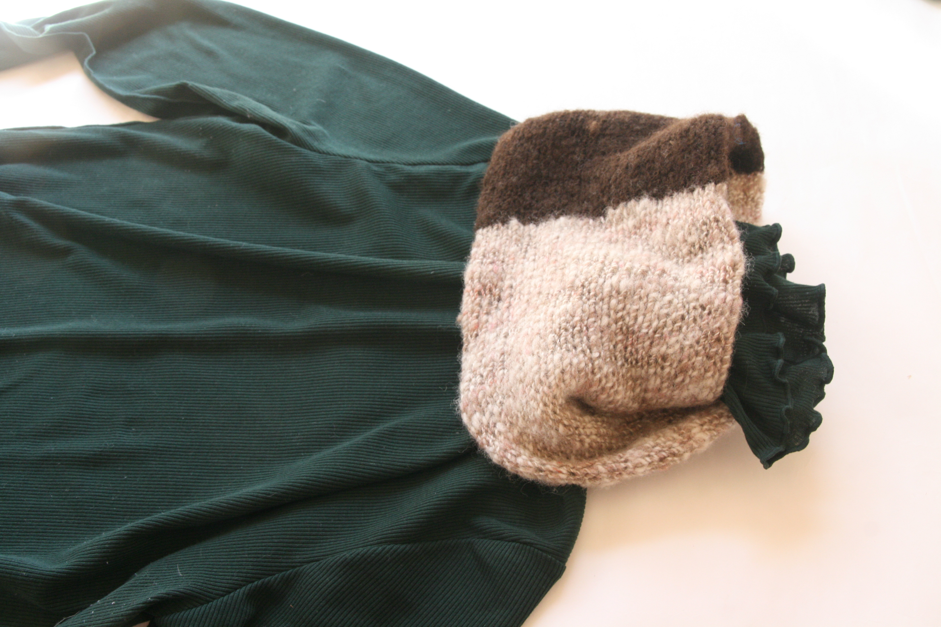 手紡ぎの温かさを！ホームスパン手紡ぎニットネックウォーマー【ストロベリーココア】