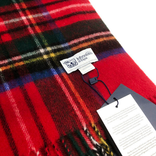 ジョンストンズ　大判　ストール　マフラー　カシミヤ　ロイヤルスチュワート ロイヤル・スチュワート・タータン カシミヤ・マフラー｜カシミヤ小物