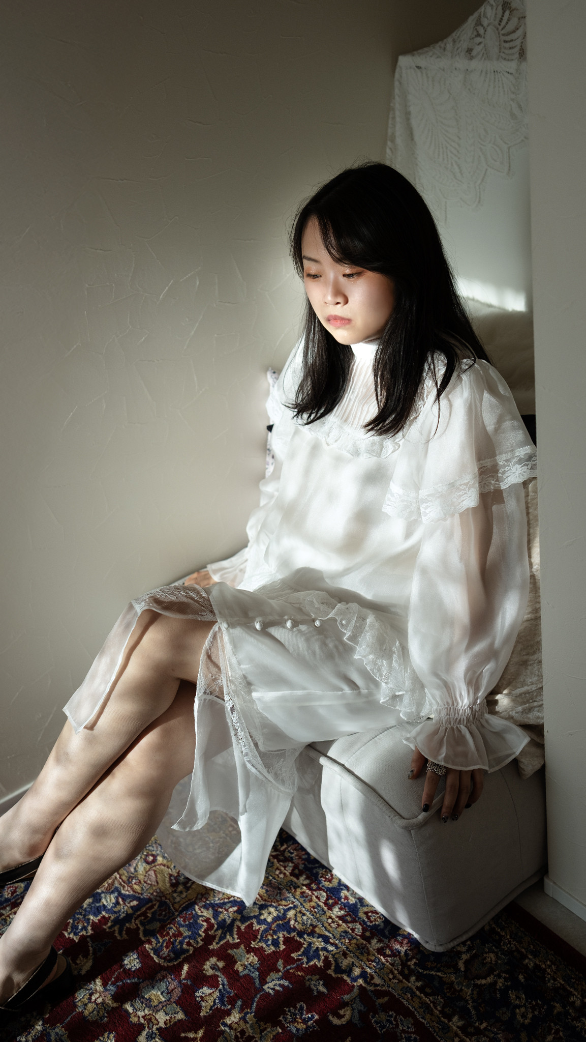 シアーレースブラウス / ホワイト