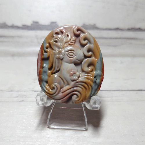 ❦新入荷❦天然石　アメジスト瑪瑙共生　ユニコーン　馬　置物　彫刻【一点物】 アメジストユニコーン｜紫水晶×瑪瑙｜天然石ユニコーン置物｜癒しと