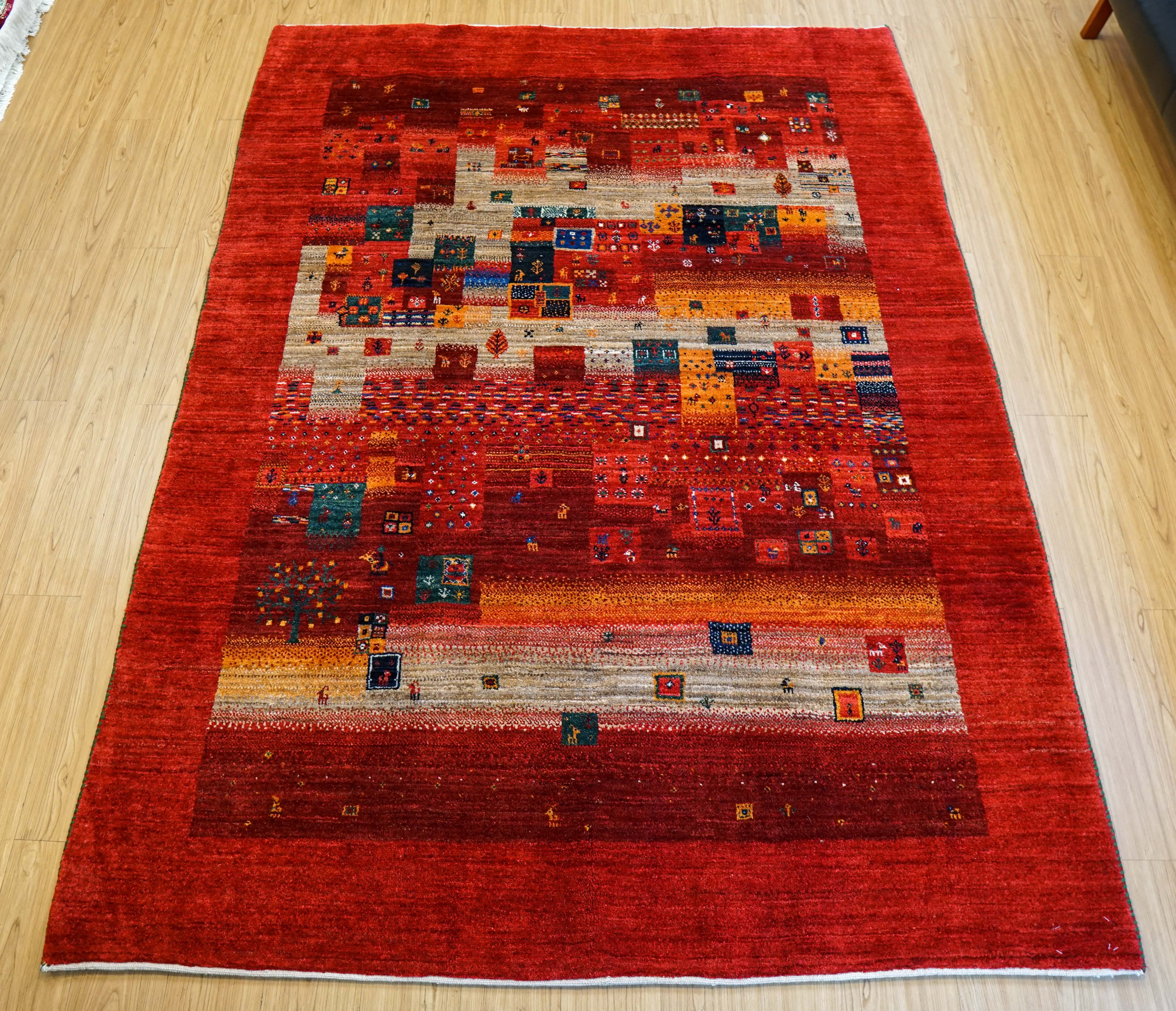 ペルシャ絨毯 カシュクリ ギャッベ リズバフトギヤべ 240×172cm