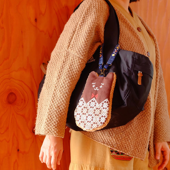 Kogin-zashi 小熊智慧型手機袋 [刺繡 ☺︎ Sashiko] 小熊 ⌘ Hitomebore New 2026 ⌘ 第1張的照片