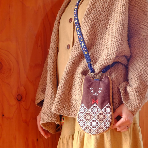 Kogin-zashi 小熊智慧型手機袋 [刺繡 ☺︎ Sashiko] 小熊 ⌘ Hitomebore New 2026 ⌘ 第4張的照片