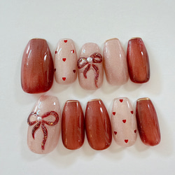 ネイルチップ　ニュアンス　ぷっくりフラワー　マグネット　ブライダルネイル　成人式 ネイルチップ ニュアンスフラワー ぷっくりフラワー ブライダルネイル