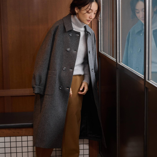 ☆サンプルセール 1点のみ☆知的で大人雰囲気に ウールコート ロング