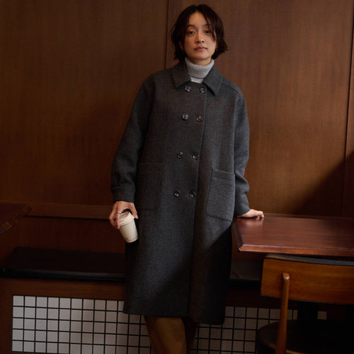 ダークグレー ロングコート シングルボタン tommorowland ダークグレー シングルブレスト チェスターコート