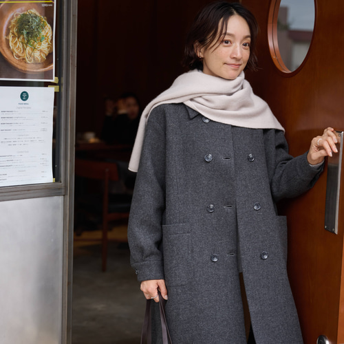 yummy　ウールコート ダークグレー ミックスシャギー配色ロングコート Eimee Law│Eimee Law & LHELBIE