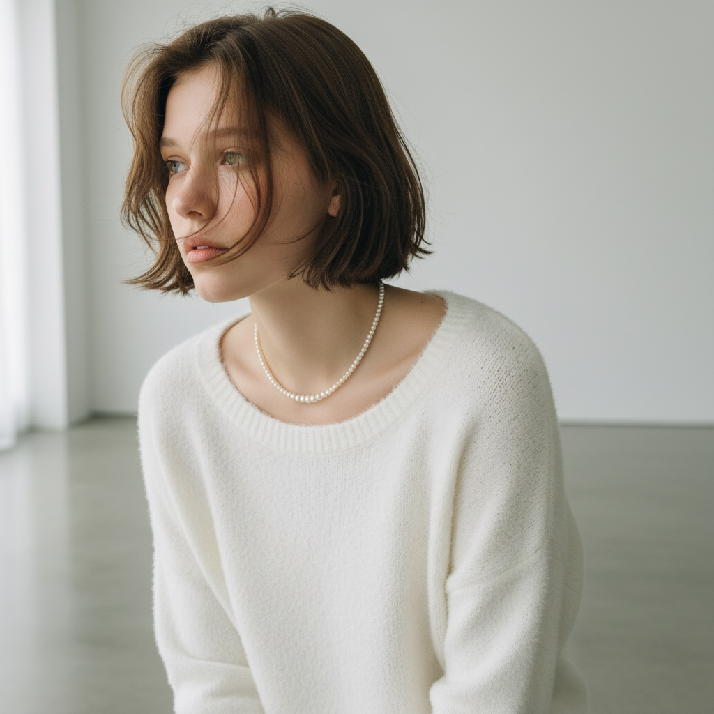 ベビーパールを細やかなグラデーションに。Tiny Lumina ネックレス by nature TMC 15,400円