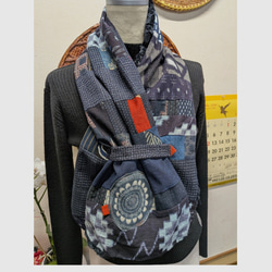 鯉のぼり(木綿)と幕の柿渋染めワンピース 古布リメイク ワンピース