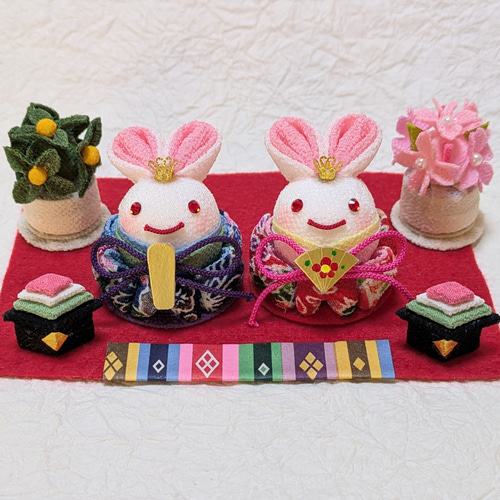 つまみ細工の桜橘飾り 完成品です ひな人形・雛飾り みう 通販