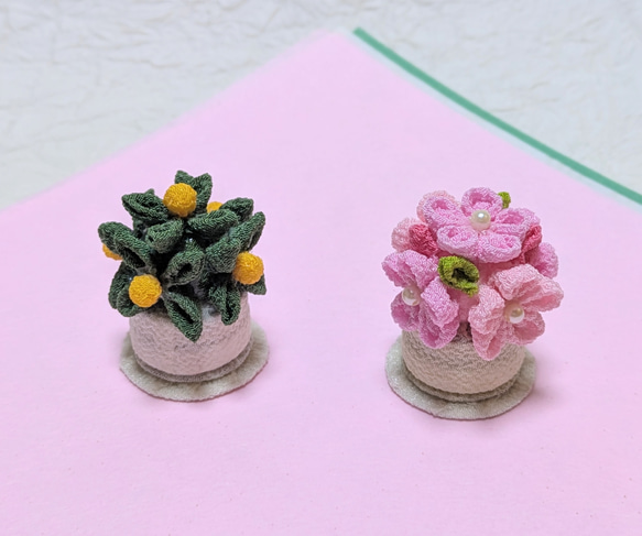 つまみ細工の桜橘飾り 完成品です ひな人形・雛飾り みう 通販