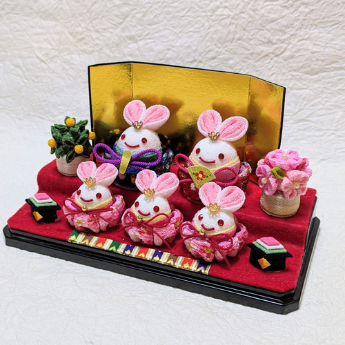 つまみ細工の桜橘飾り 完成品です ひな人形・雛飾り みう 通販