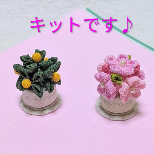 つまみ細工の桜橘のお飾りです キットです♪ ひな人形・雛飾り みう