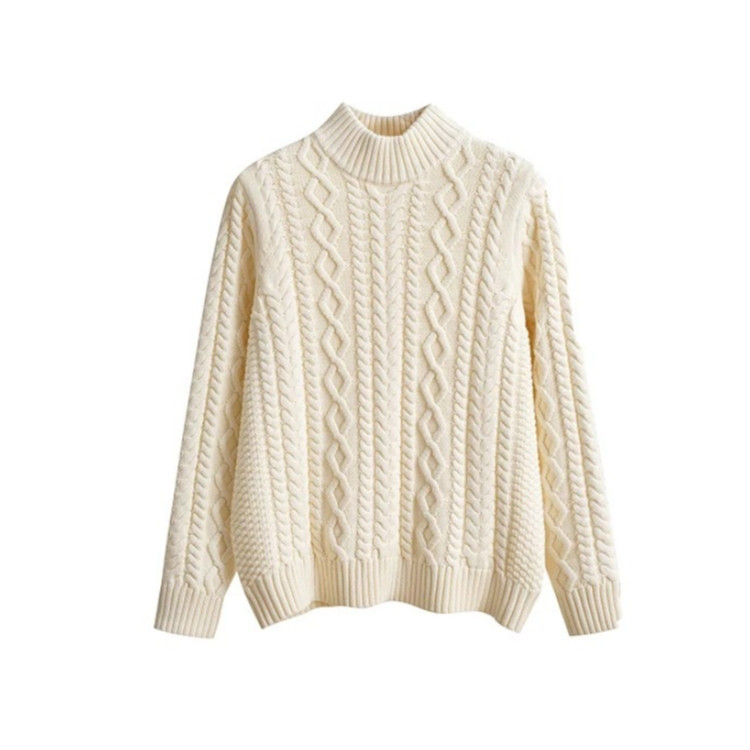 【秋冬の支度】レディース 厚手 ニットセーター 綿100％