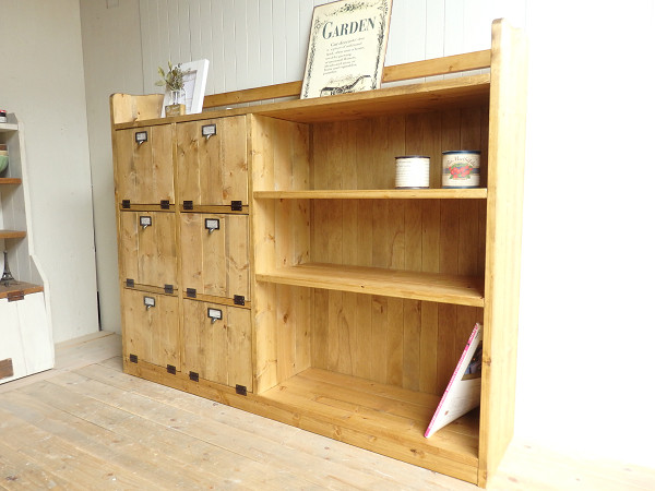 ※送料がかなり安くなりました！★オーダー可！●超ワイド６枚バッタン扉キャビネットナチュラルブラウン天然木無垢材●受注製作