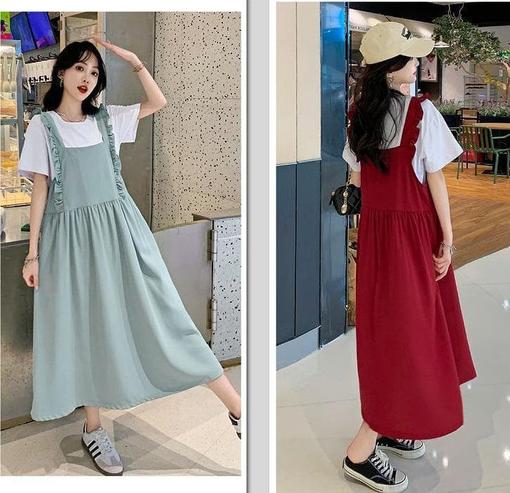❤️大きいサイズ❤️ レディース サロペット　ワンピース　フリル　春夏 秋 新品