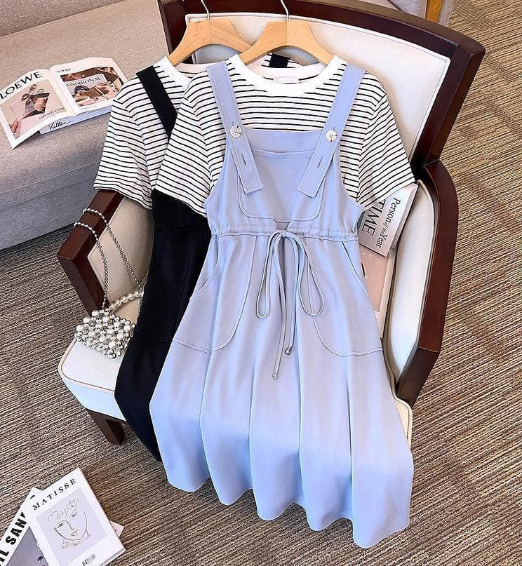 大きいサイズ レディース 2点セット　ワンピース　トップス　春夏 秋 新品 半袖