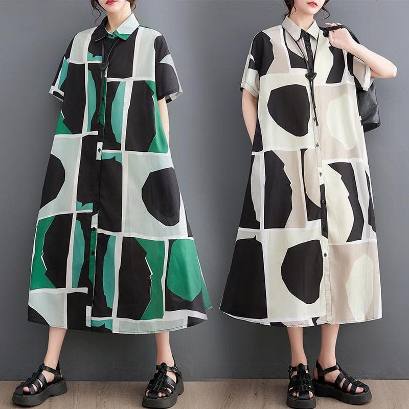 大きいサイズ レディース ロング　ワンピース　春夏 秋 新品 半袖　シャツ