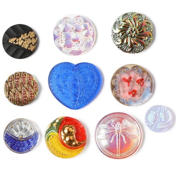 ガラス・カボション セット 色々10個 ボタン Babovka 通販 20334980
