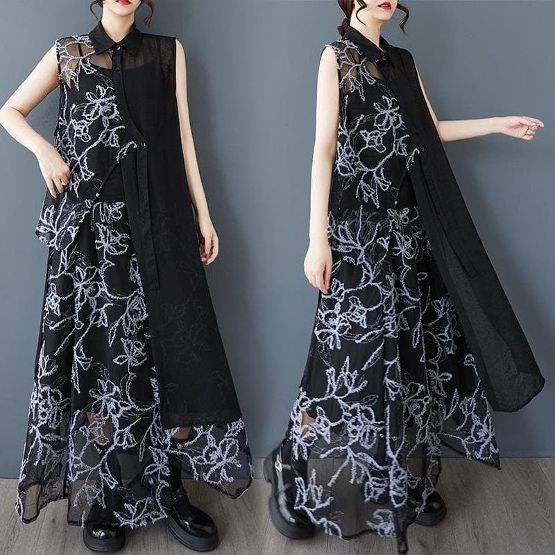 大きいサイズ セットアップ　スカート　レディース 春夏　 新品 シアー