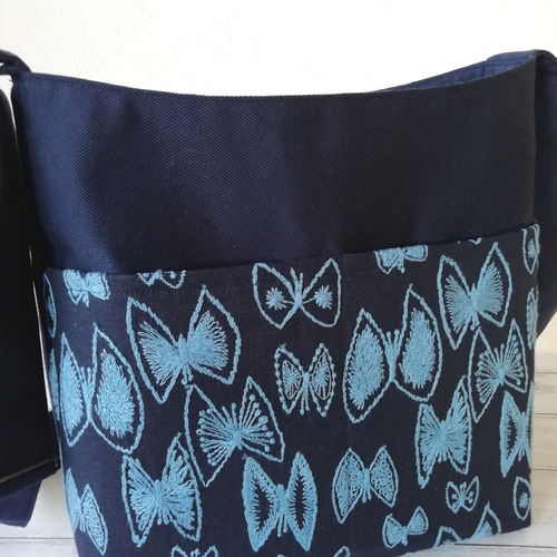 SALE ☆ミナペルホネンsky flowerワンショルダーバッグ/navy