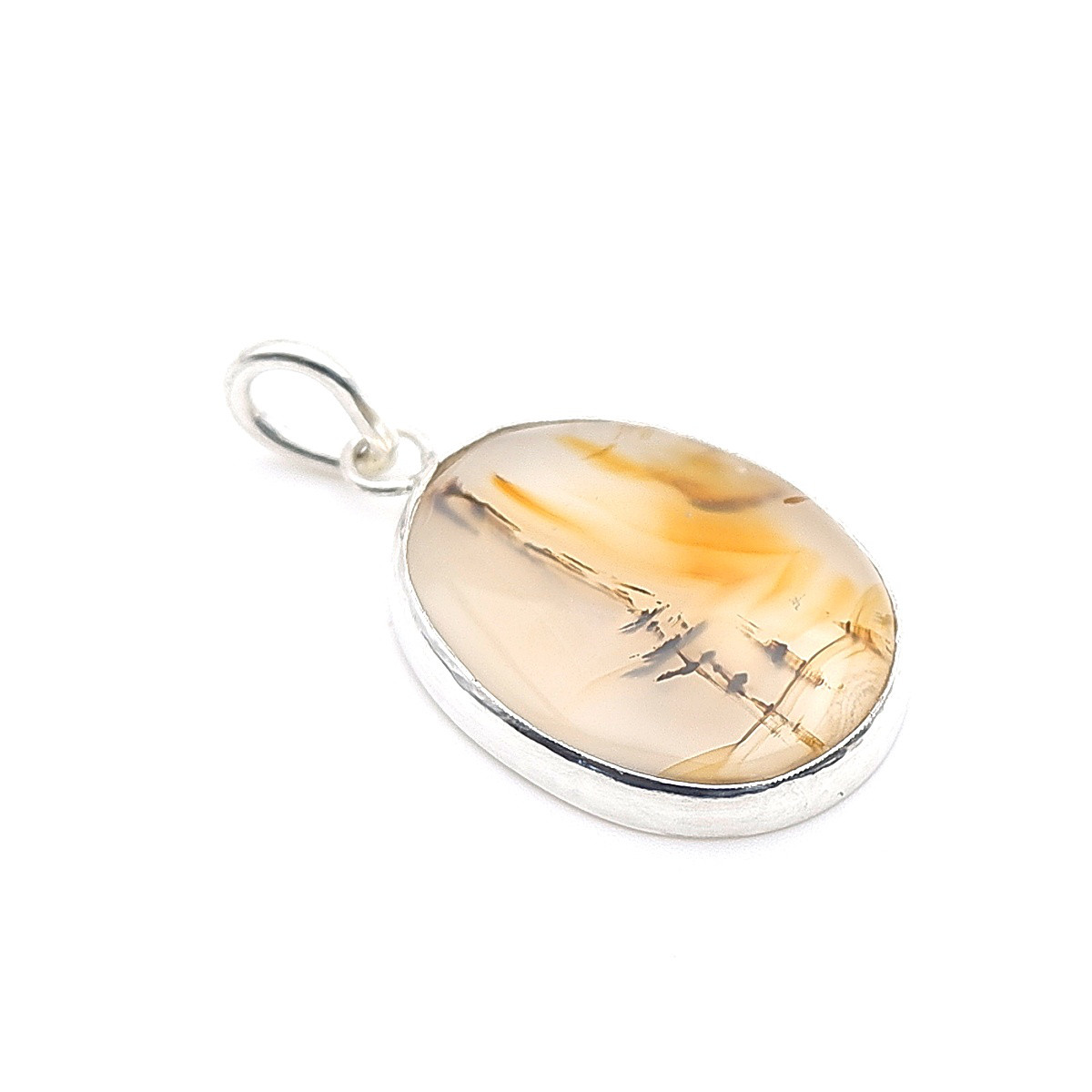ピクチャーアゲートのペンダント 天然石アクセサリー　ペンダントトップ　一点物　macari