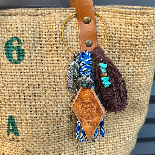 タッセルバッグチャーム パラコード マクラメ オリジナルレザー バッグ