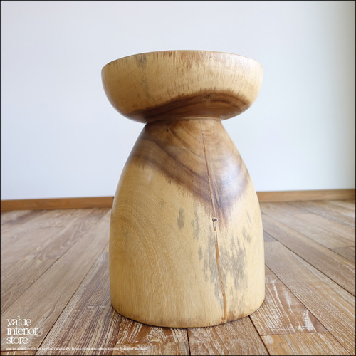 アメリカ製 ヴィンテージ 無垢メープル ラウンドスツール 花台 木製