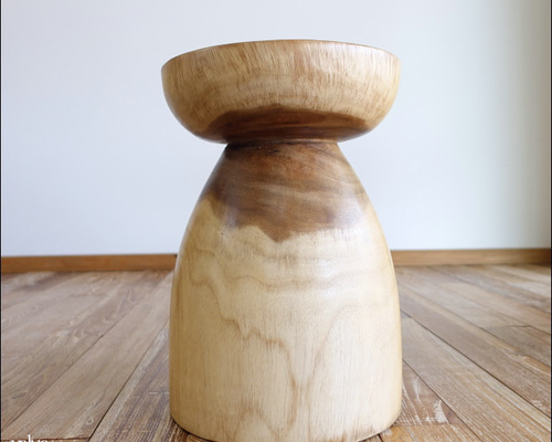 ◇ 九州民芸家具 ◇ ミズメザクラ無垢材 スツール レトロ 木製 椅子