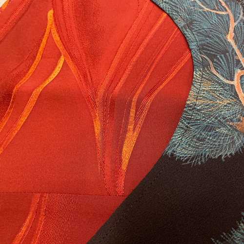 スクエア変型ジレ 着物リメイク リバーシブル フリーサイズ J71226 スクエア変型ジレ 着物リメイク リバーシブル フリーサイズ J71226