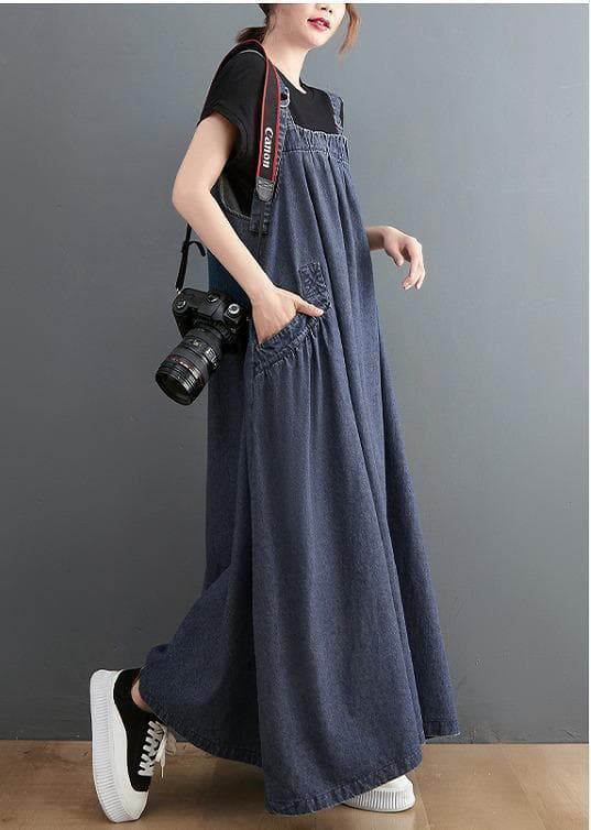 オク　大きいサイズ　レディース　デニム　サロペット　ワンピース　ロング