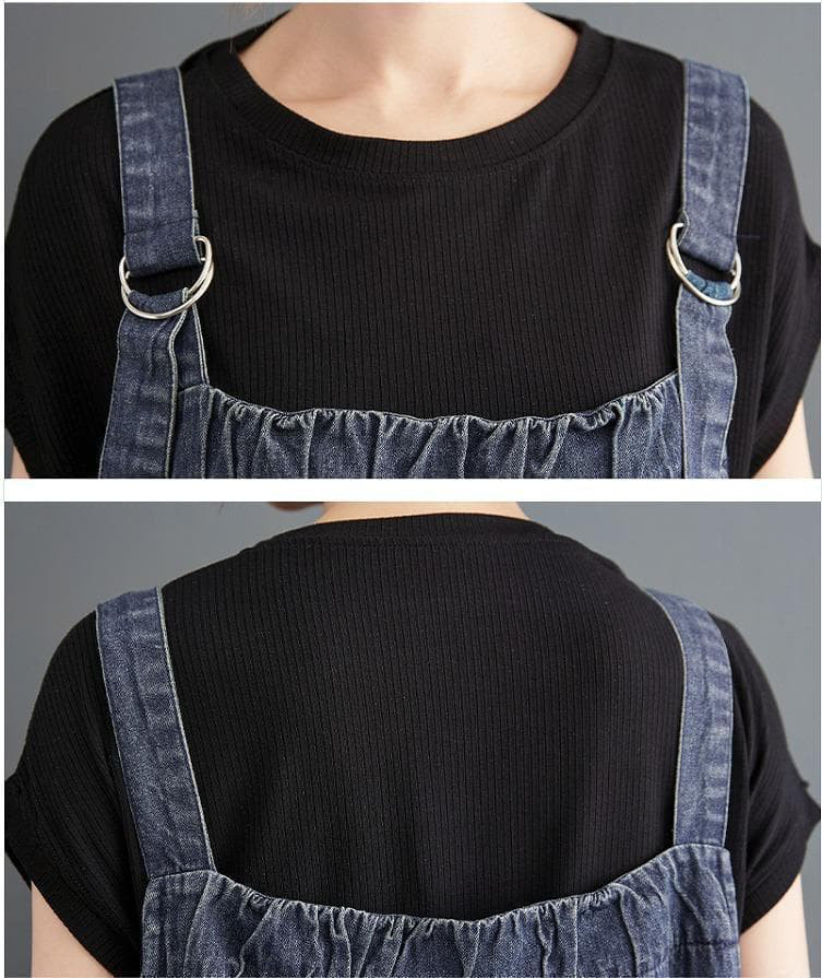 オク　大きいサイズ　レディース　デニム　サロペット　ワンピース　ロング