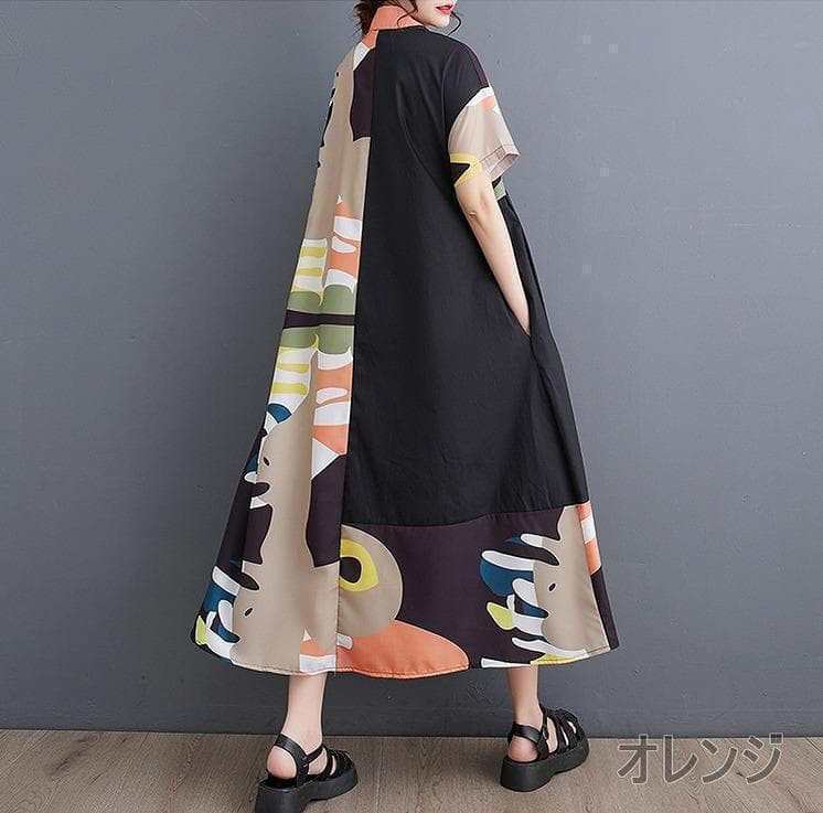 大きいサイズ レディース ワンピース　シャツ　春夏 秋 新品 半袖　ロング