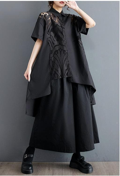 大きいサイズ レディース トップス　ヘムデザイン　春夏 秋 新品 半袖