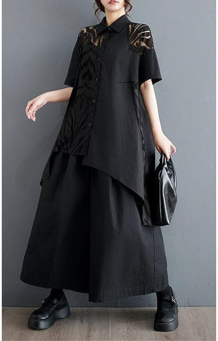 大きいサイズ レディース トップス　ヘムデザイン　春夏 秋 新品 半袖