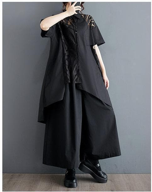 大きいサイズ レディース トップス　ヘムデザイン　春夏 秋 新品 半袖