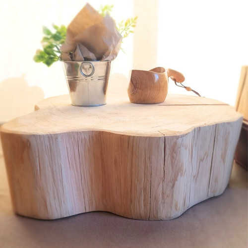 天然アロマ ひのきの切株テーブル 綺麗な木目 超特大 ひのき 天然アロマ 切株テーブル・無垢無塗装・オーガニック
